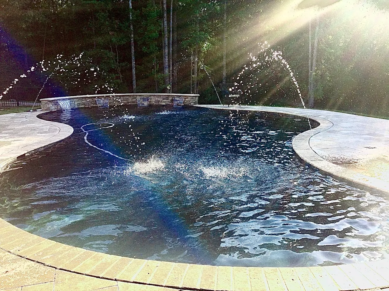 Pool With Squirting Fountains